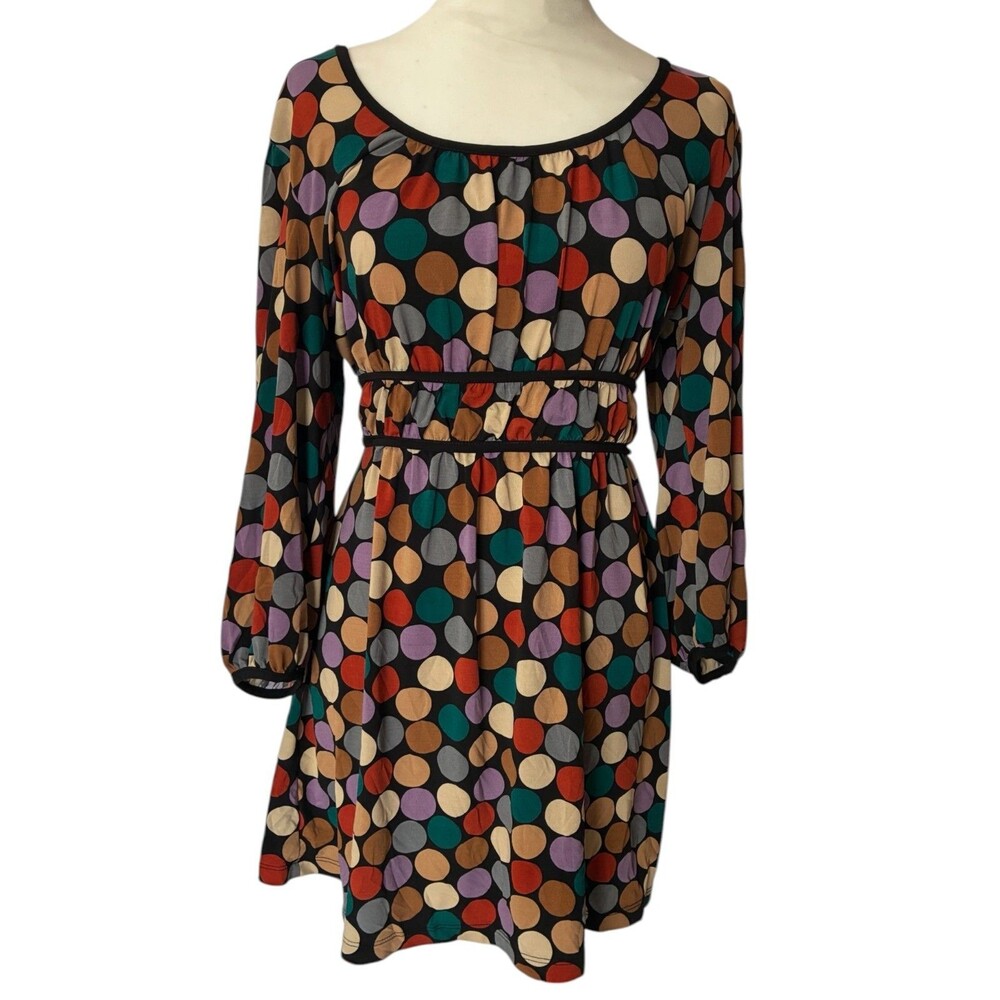 y2k polka dot multi color blouse long sleeve
